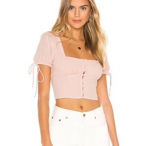 superdown Rosa Button Up Top in Nude
